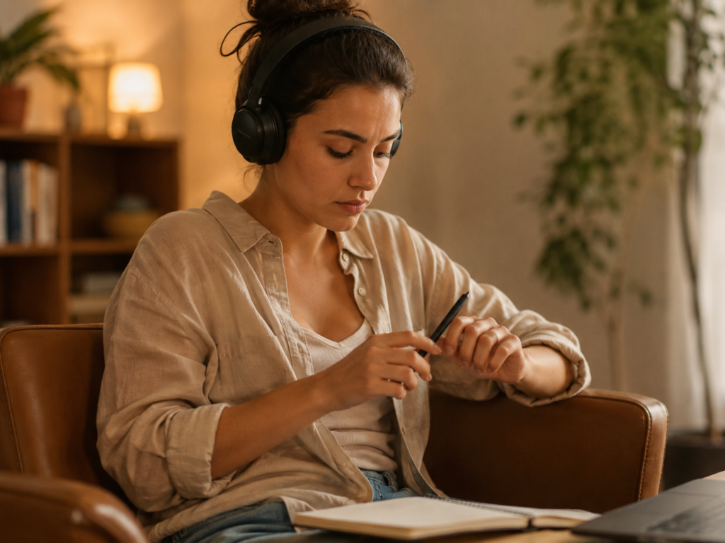 Woman looking anxious and tense during an anxiety support therapy session