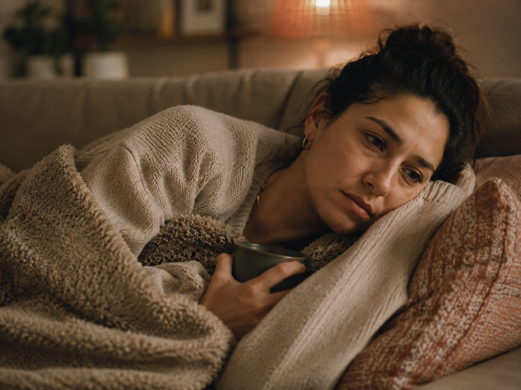 Woman experiencing low mood during depression support therapy